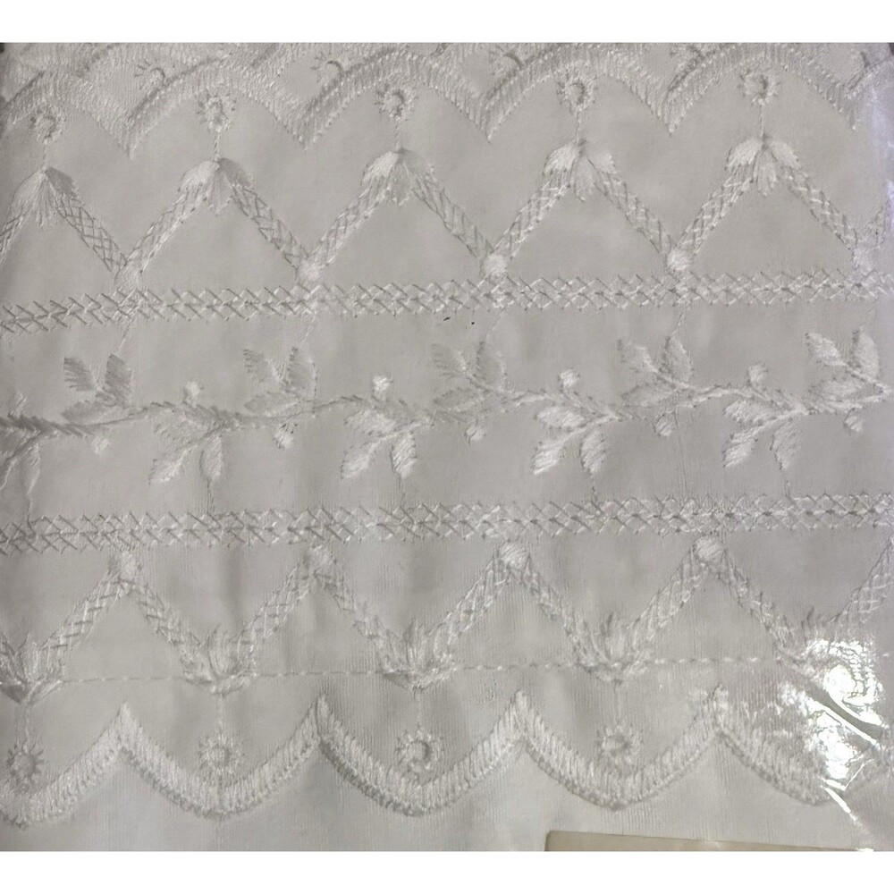 Vintage Home Collection Felicity Embroidered Hem King Pillowcases 230 TC White - Picture 1 of 5